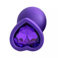 Plug Anal De Coração Silicone Joia Na Base Aveludado